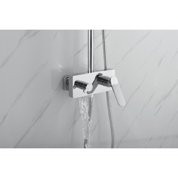 Hotel Bathroom Rain Shower with Brass Valve Core Material and Handheld Shower System