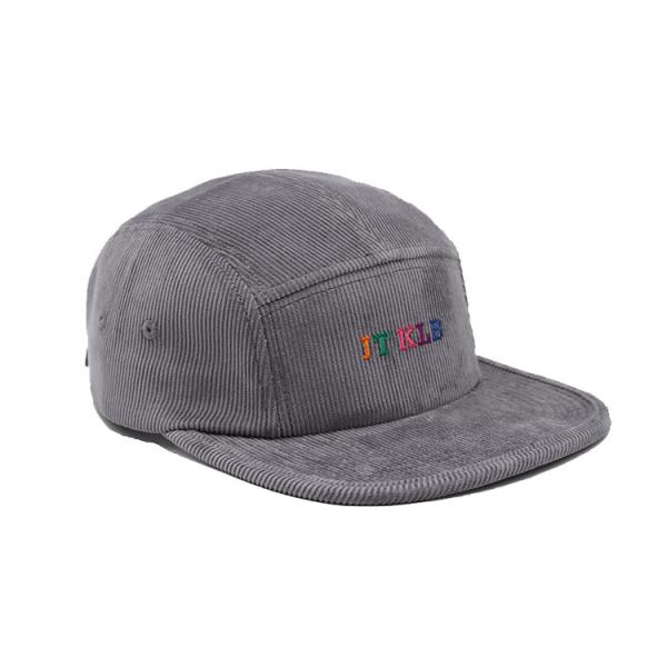 Boné de camionista cinza com 5 painéis viseira unissex premium boné de beisebol Snapback ajustável tamanho único