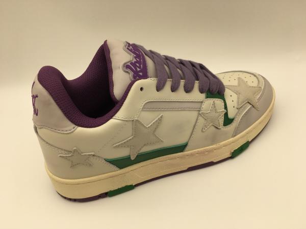 Beige Soft Cow Leather Upper Tennis Shoes Non Slip ROHS Approved