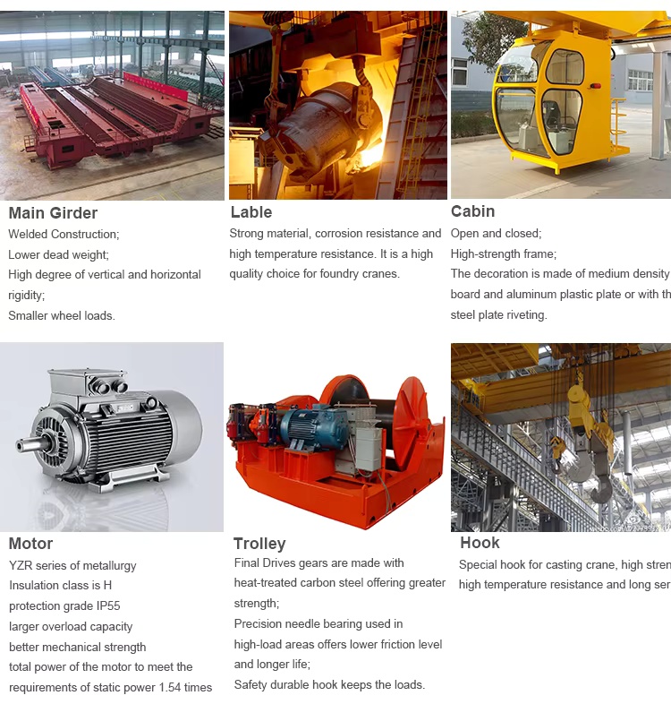 Double Beam Ladle Crane 5 Ton 10 Ton 32 Ton 50 Ton  Span 10.5m 13.5m 16.5m 19.5m 22.5m 25.5m 28.5m 31.5m