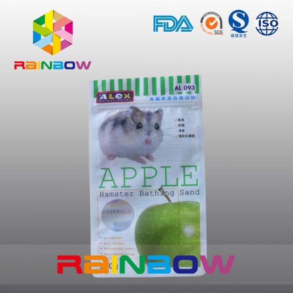 Trois - Poche zip-lock de cachetage latéral avec la fenêtre ronde pour le hamster de emballage baignant le sable/aliment pour animaux familiers
