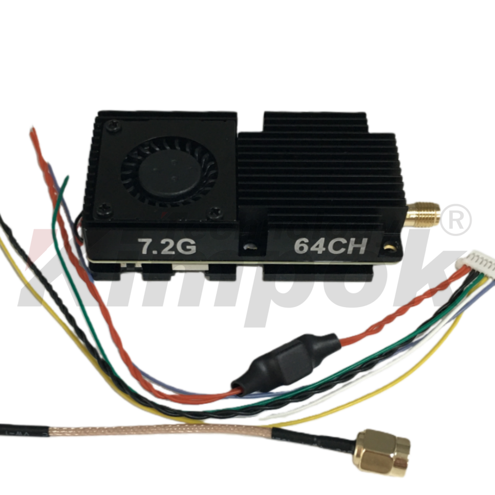 Kimpok Ultra Long Range 7.2G 10W VTX Drone Accessory Video Transmitter Switchable Power UAV VTX 64CH Image Transmission Shenzhen Made