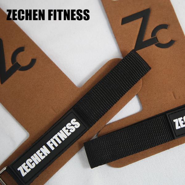 Leather Crossfit Hand Grips Fingerless Gymnastic 2 Holes Microfiber Brown