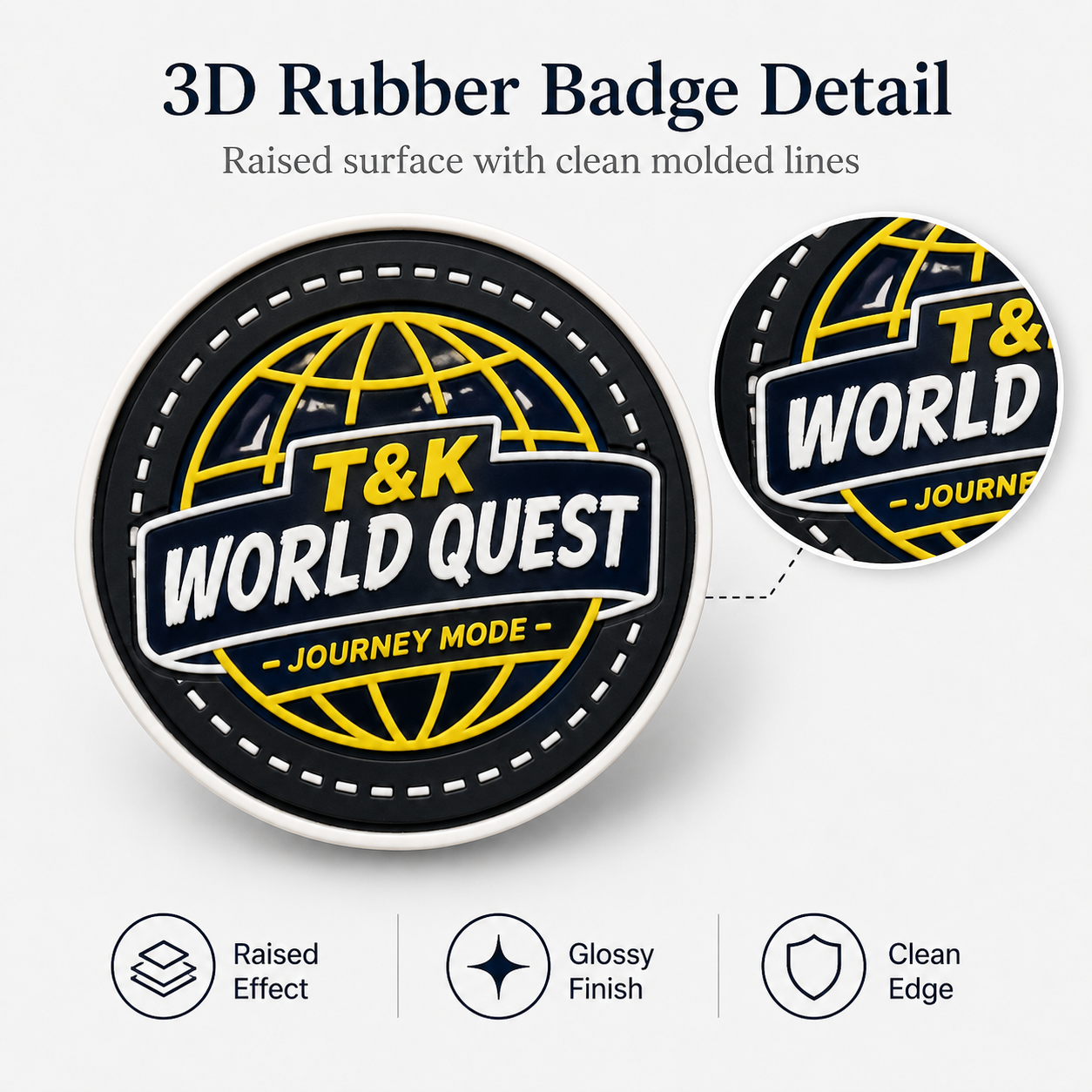 Durable custom 3D High Frequency TPU Badges made from silicone material perfect for apparel and clothing patch branding