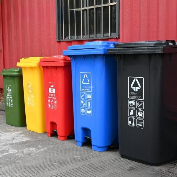 180l Outdoor Storage Shed Plastic Wheelie Bin Store with Lid