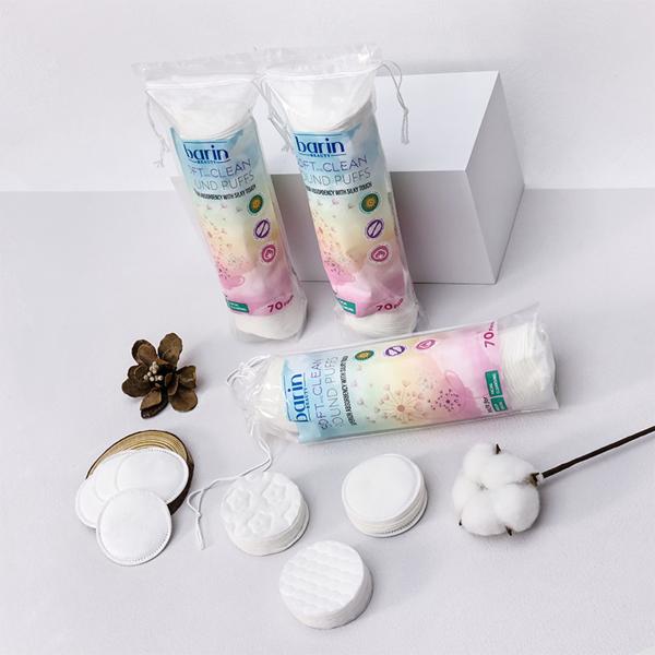 120 tampons ronds en coton pour le visage, tampons de maquillage en coton à 3 couches