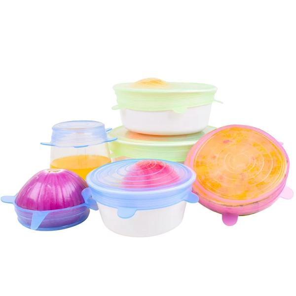 7 Embalaje tapa de recipiente reutilizable Silicona Productos para el hogar BSCI redondo