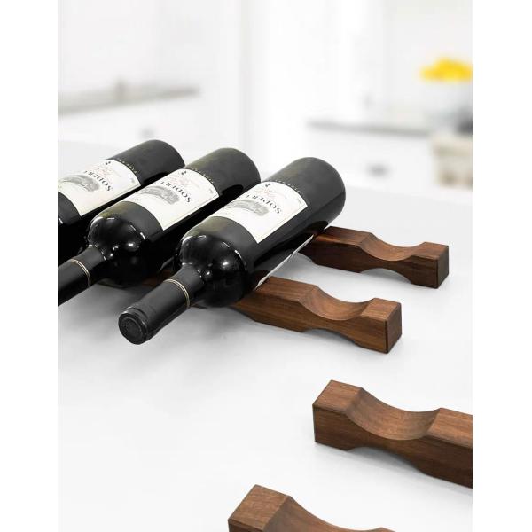Tabletop Wine Bottle Rack Wooden Wine Display Shelf for Space-Saving Organization