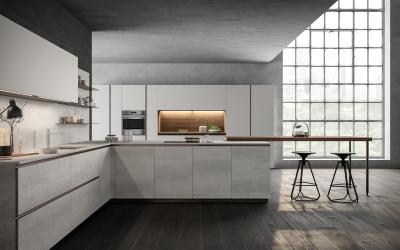 Armários de cozinha em forma de L Armário de cozinha de estilo simples