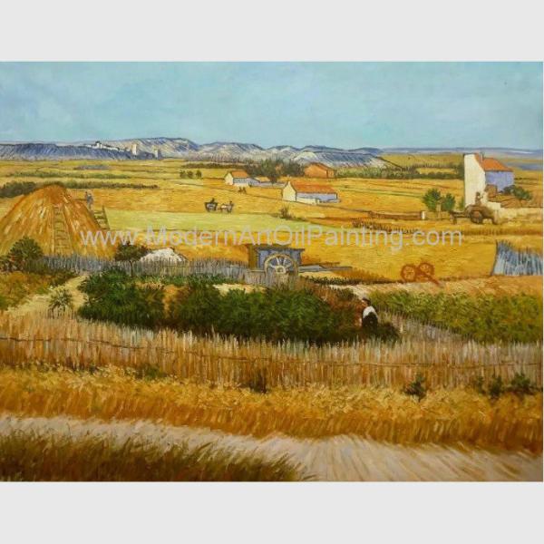 Pintura a óleo amarela de Vincent Van Gogh Oil Paintings Harvest na lona