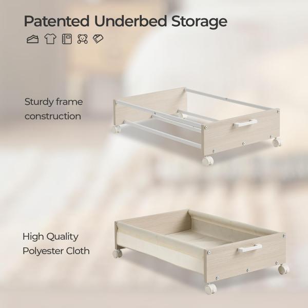 Tableware Storage Under Bed Drawers with Heavy Duty Wooden Containers and Logo Acceptable