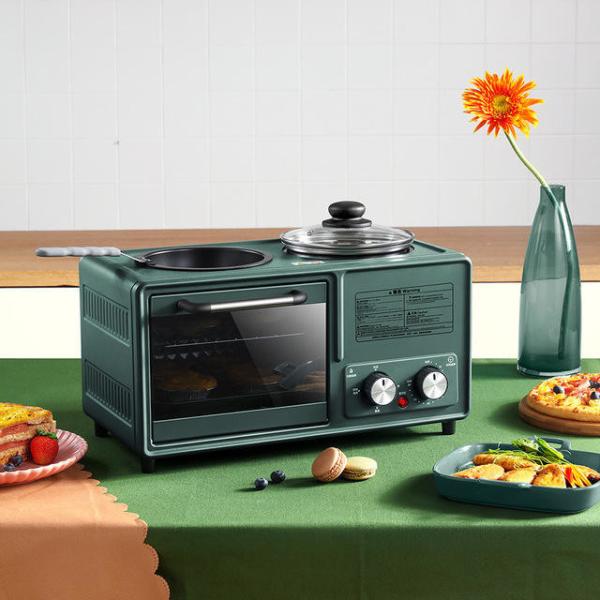 3 In 1 Electric Oven Breakfast Maker Pink Coffee Maker Multi Functional