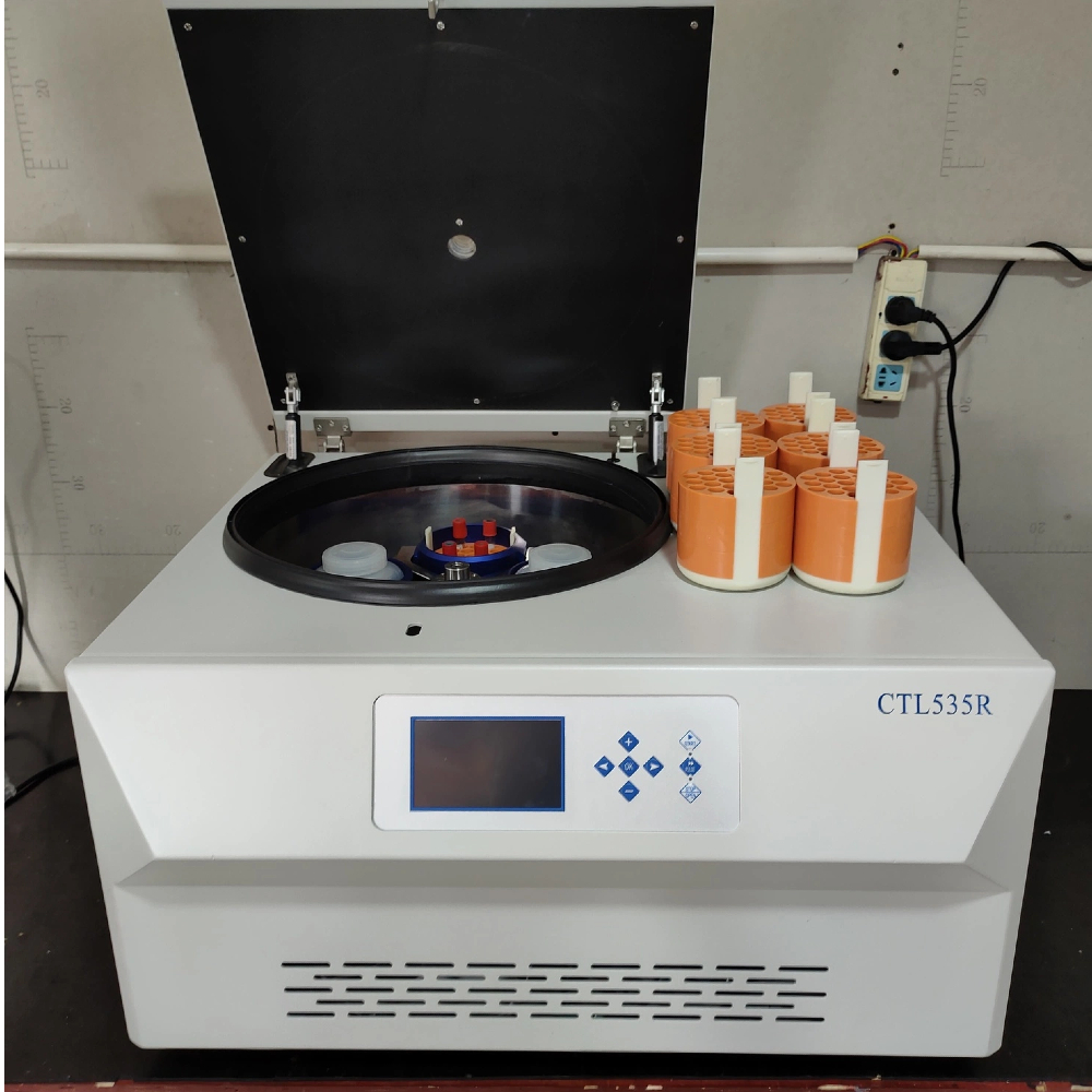 CE Certified T55R Continuous Refrigerated Centrifuge 4x750ml Swing Rotor Low Speed Centrifuge for Oil Seperation Industrial Use