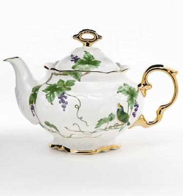 Flower Ceramic Decorative Teapots Ceramic Teapot Large Capacity For Afternoon Tea