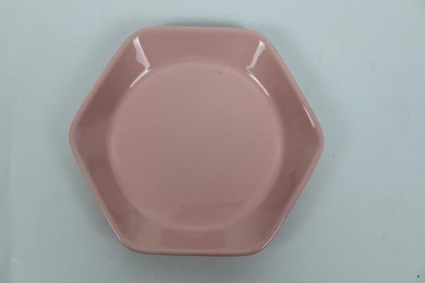 New hexagon ceramic fruit plates colorful dish for home interesting colors children