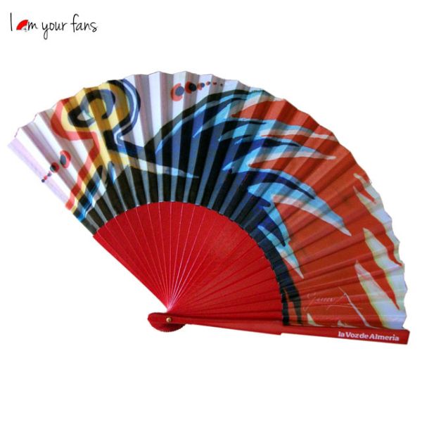 Wholesale Designs Eventail Mariage logo Printed Portable Custom Foldable Wedding Held Wooden Folding Hand Fan