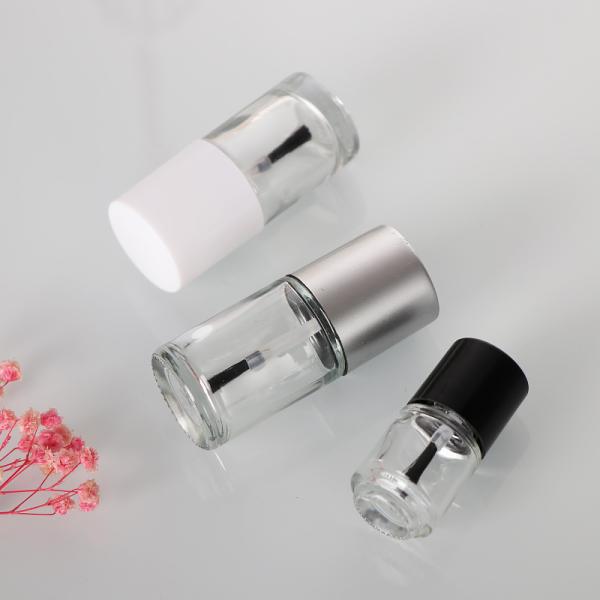 8ml 10ml 15ml Customized Accepted Clear UV Gel Nail Polish Bottle Empty Glass Bottle for Gel Polish With Silver Cap and Brush