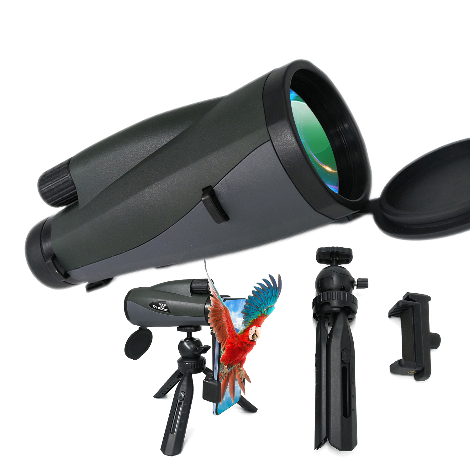 Телескоп взрослых 12×60HD Monocular для телефона водоустойчивого высокого Powerd