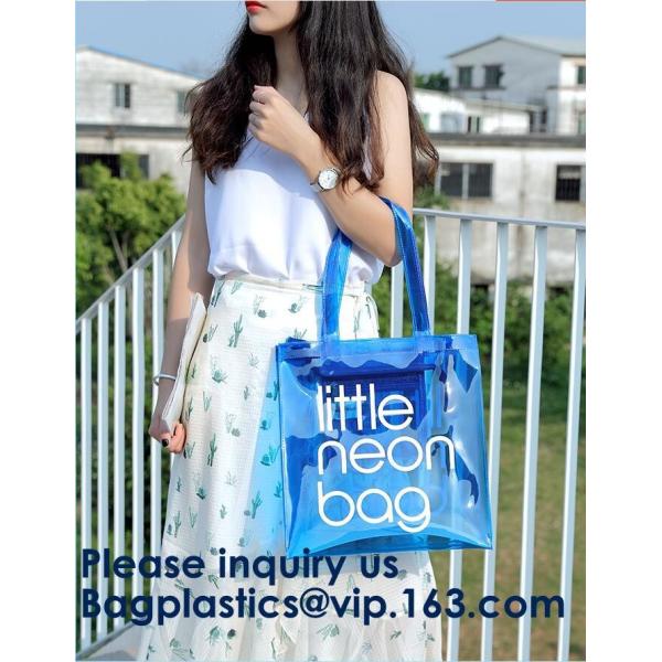 Custom Clear Pvc Lady Handbag Set Transparent Beach Tote Bag,OEM EVA PVC Zipper Bag Swimwear, Plastic Zipper EVA Pouch