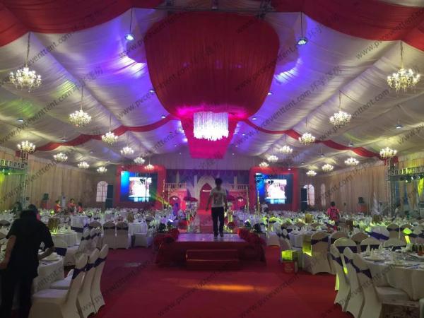 Aluminum Clear Span Wedding Event Tents , Soft PVC Walls Fancy Tents For Weddings