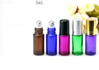 4 ml Botão de vidro com rolos com bola de metal OEM Torno de tampa recarregável Rolo em garrafas de perfume