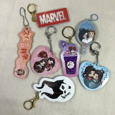 Holographic Anime Gift Set Acrylic Anime Key Ring With No Deformation