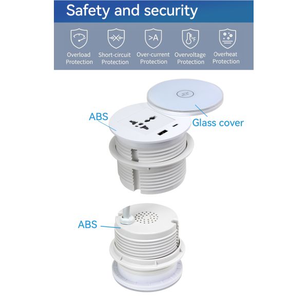 Hidden Power Grommet Fully Outlet 30W USB C For Office Home