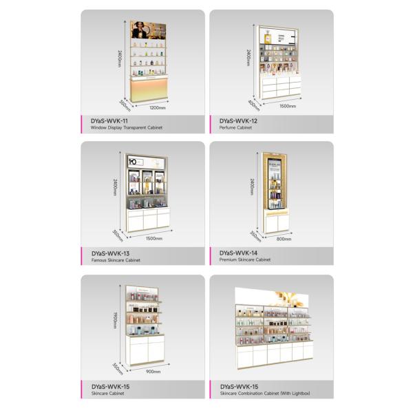 Cosmetic Retail Store Shelf White Wood Facial Mask Back Cabinet For Trendy Shop Furniture And Luxury Display Shelf