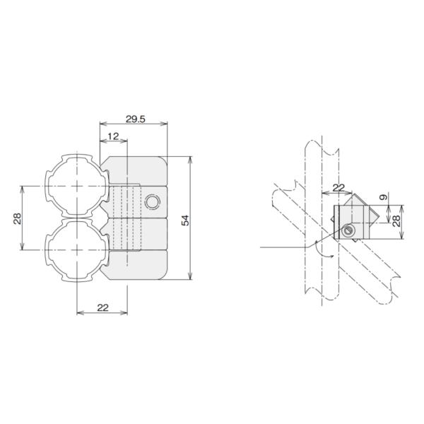 Die casting Aluminium Tube Connectors parallel rotatable joint