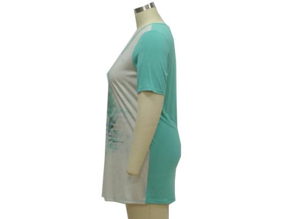 1/2 Elbow Length Sleeve Women'S T Shirts , Women'S Loose V Neck T Shirts Multi Colored