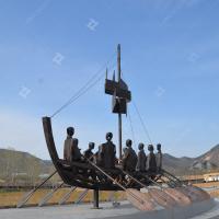 Estátua de barco de bronze grande e fundido personalizado para decoração exterior