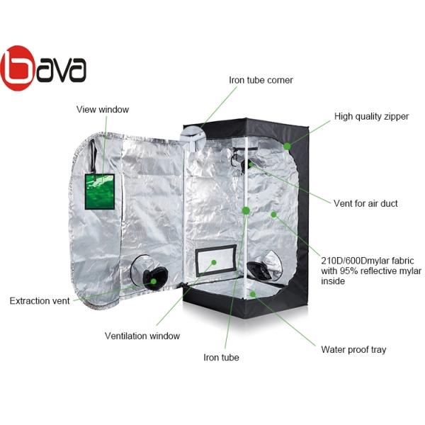 98% отражательное 210D Mylar сильно отражательное 120*240*200cm Hydroponic растут шатер