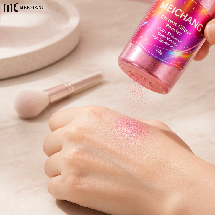 30g 60g HDPE Cosmetic Glitter Powder Bottle with Sifter Cap (MC-1512)
