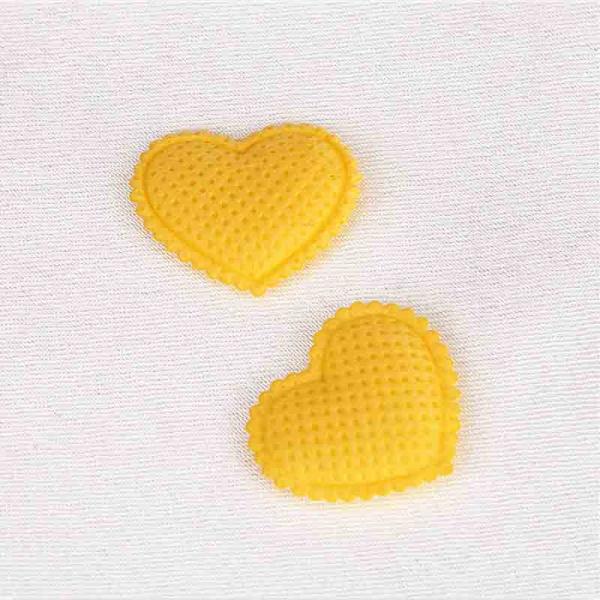 Red Satin Heart Applique Crafts Garment Embellishments With Trimming