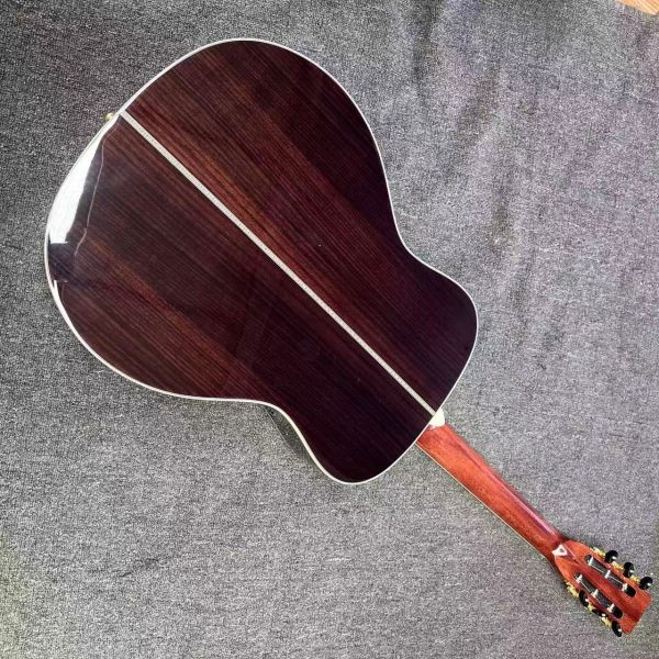 AAAAA solid spruce top OM body SOLID ROSEWOOD back side acoustic guitar bone nut