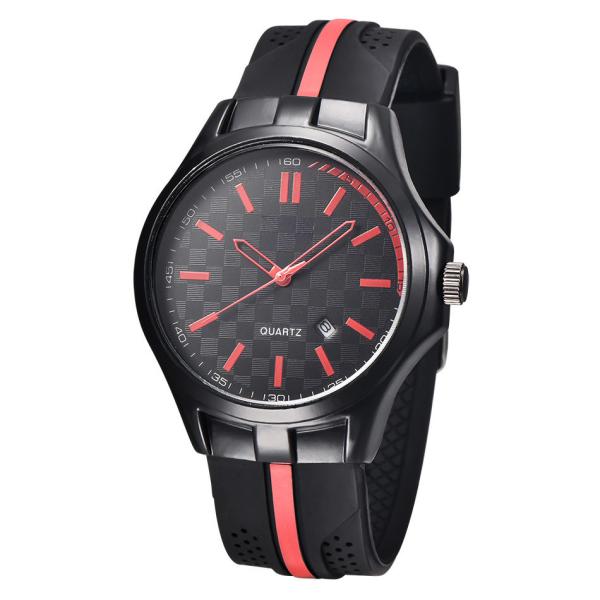 Men's Silicone Wrist Watches , Stainless steel Caseback  Waterproof  Alloy Wrist Watches , OEM Men Watch