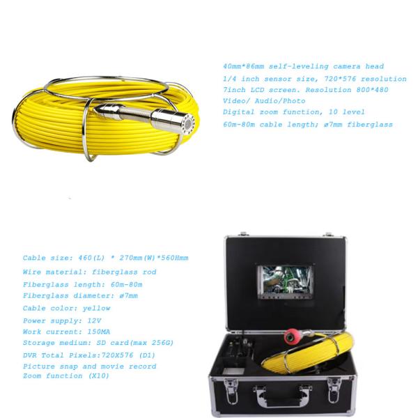 360 Degree Camera Pipe Inspection Camera With 20m To 100m Fiber Glass Cable