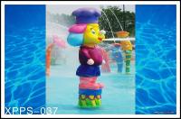 Parc aquatique de jeu d'Aqua de Sprayground de l'eau, équipement de parc de jet formé par bande dessinée de singe