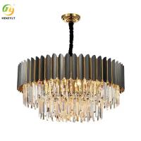 Diodo emissor de luz claro preto Crystal Hanging Ceiling Light K9 Crystal Chandeliers moderno