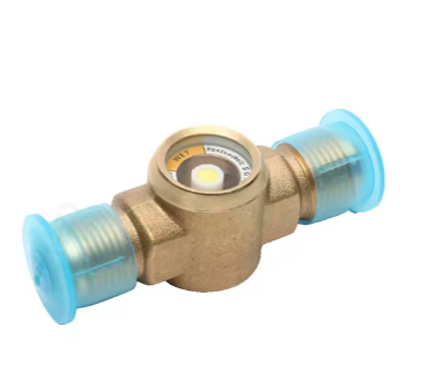 Copper Sight Glass Indicator with High-Transparency Glass Window and Color-Changing Moisture Indicator for Refrigeration Systems