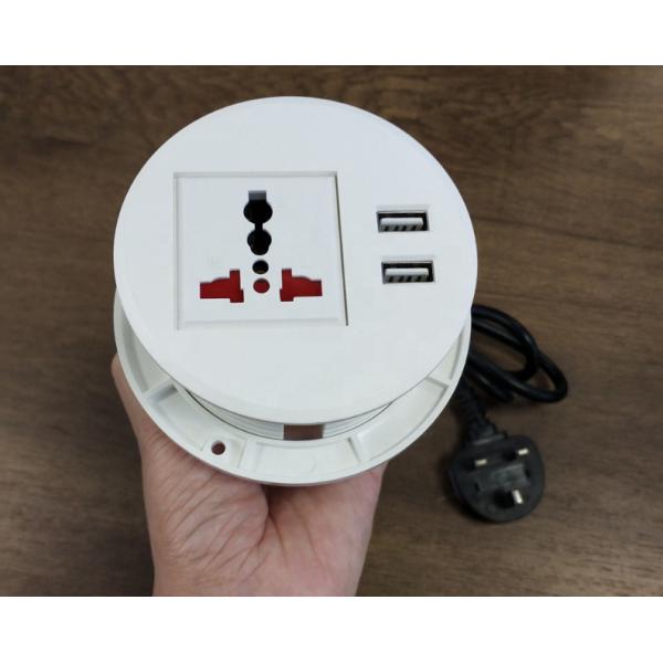 Черный всеобщий выход силы вокруг гнезда usb grommet силы построенного в гнезде usb силы круга офисной мебели софы стола
