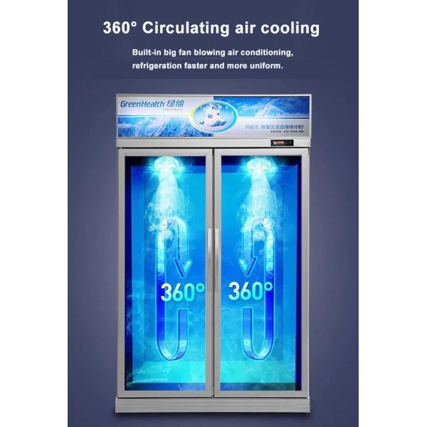 Автомобиль размораживает замораживатель дисплея коммерчески двойной двери чистосердечный для мяса