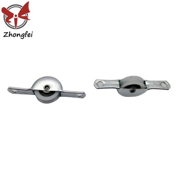 Door And Window Accessories 18mm Nylon Wheel Iron Housing With Zinc Plated Steel Sliding Door Wheels