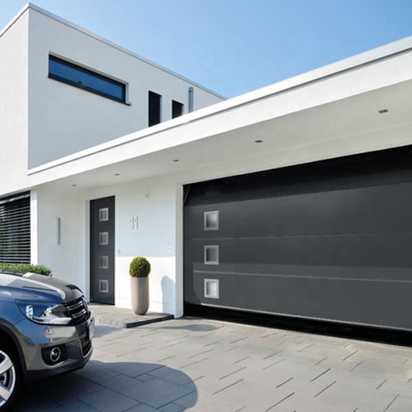 Aluminum Frame Door and Frosted Glass Villa Automatic Garage Door