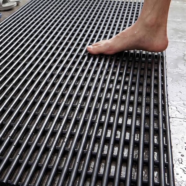 Double Layer PVC Tube Drainage Mat Round Rod Open Grid Anti Slip PVC Mat for Pool Kitchen and Wet Area