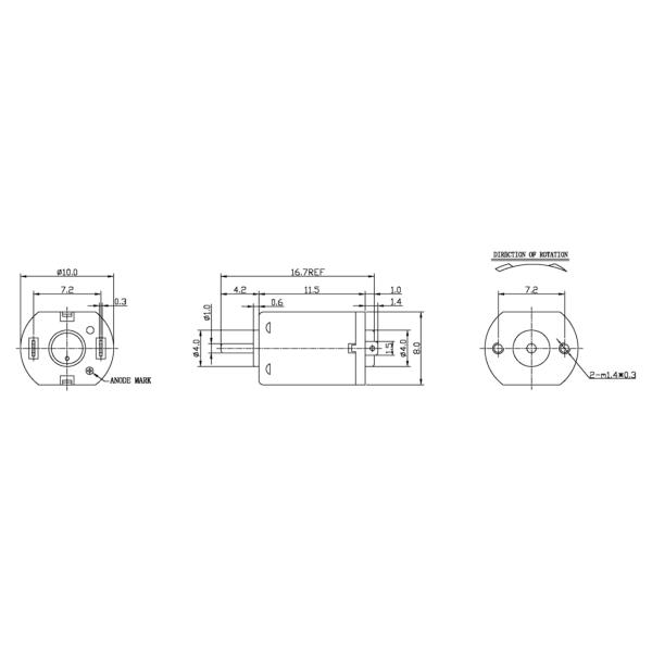 1.5V 3V 5V 20000rpm Brushed Aircraft Motor 0.5W For Four Axis Toy