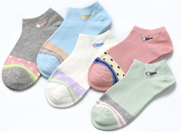 Funky Teenage Ankle Length Socks Low Cut With Cotton + Polyester + Spandex Material