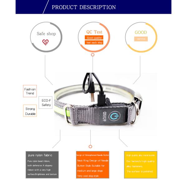 Christmas LED Dog Collar / Dog Training Collar Dog Leashes And Collars