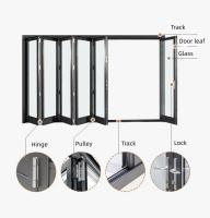 Porte pliante en verre d'aluminium extérieur insonorisée Porte pliante en verre étanche