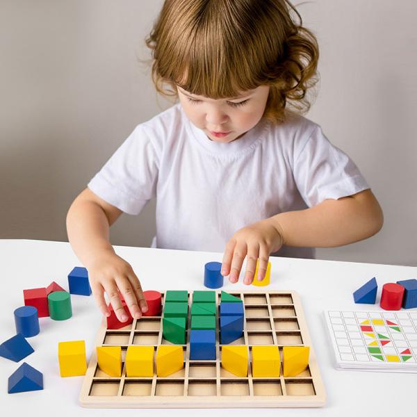 Creative Wooden Block Puzzle Montessori Teaching Children'S Early Educational